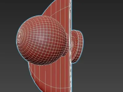 kernel-2366-1w gold wall light with ball in middle 3D model