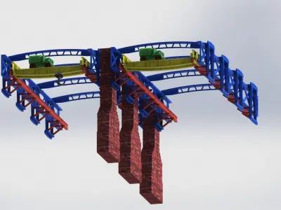 Factory Roof Gantry Crane system 3D model