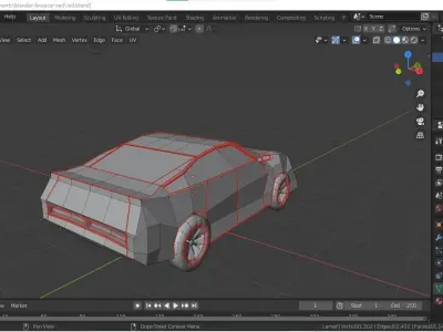 Four Low poly cars Low-poly 3D model