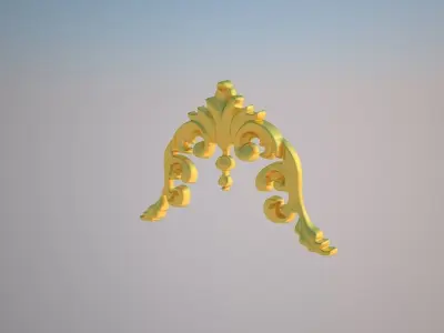 Western flowers 3d model DD1 classical Luxury gold mirror frame 3D model