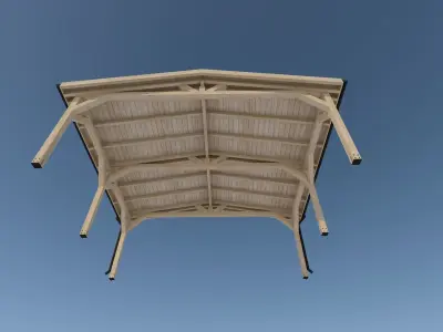 wood carport wiata samochodowa 6x5m 3D model