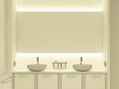 Bathroom sink and furniture 3D model