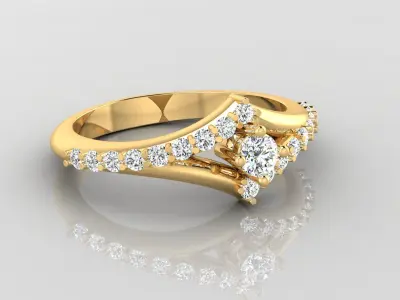 Ring M36 The luxury female ring with gems wedding 3D print model
