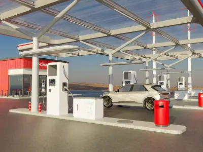 Electric Vehicle Charging Station 2  3D model