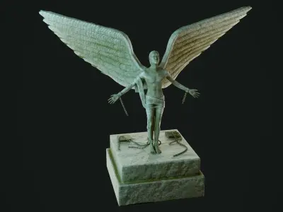 Free Man Statue Low-poly 3D model