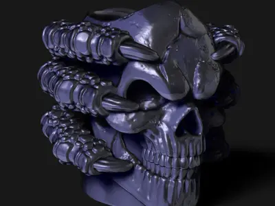 Skull with claws vol1 Penholder cum flowerpot home decor 3D print model