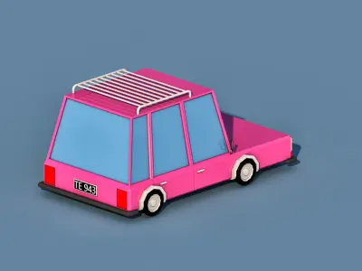 Cartoon Car Low-poly 3D model