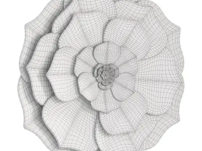 House of hampton Flower Metal Wall Decor 3D model