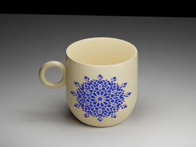 Luxury Moroccan Coffee Cup and Saucer Set   3D model