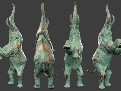 Standing Elephant 3D print model