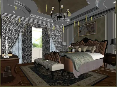 Bedroom and Bathroom  3D model