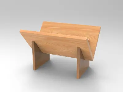 Akro Bookcase Low-poly 3D model