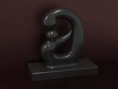 abstract sculpture Low-poly 3D model 3