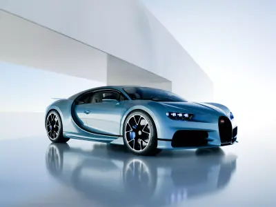 Bugatti Chiron with Scene 3D model