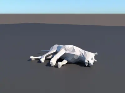 lowpoly dog wolf Low-poly 3D model