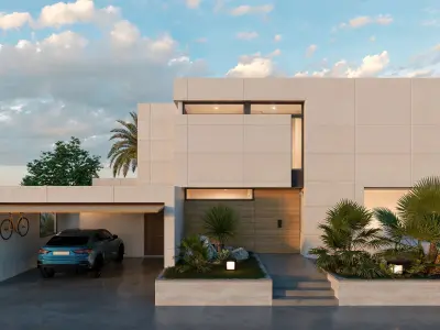 Modern Luxury Single-Family House with Pool 3D Scene  3D model
