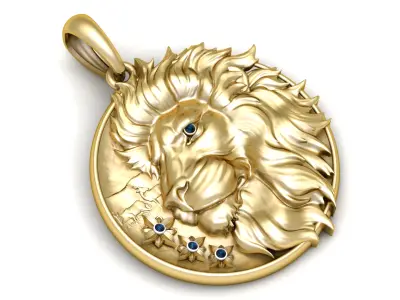 luxury lion jewelry 3D printable model  3D print model