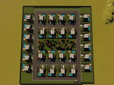 3D Futuristic Neighborhood 3D Model 3D model