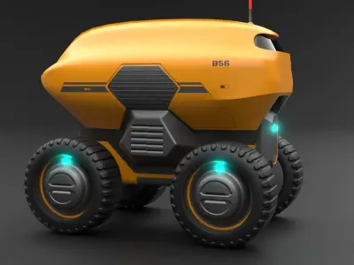 Sci-fi droid Low-poly 3D model