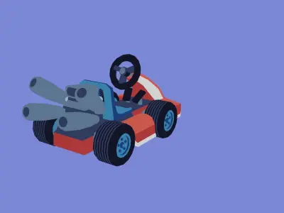 Toony Series - Tiny Kart Low-poly 3D model