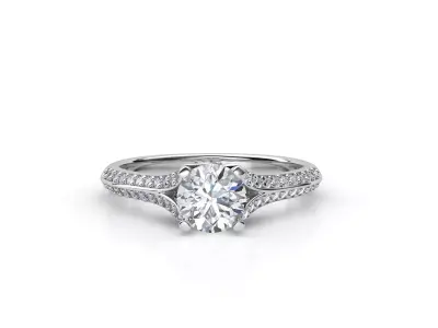 aj-033 solitaire diamond engagement ring 3D print model
