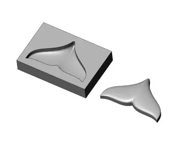 Mold whale tail rosette onlay relief 3D print model