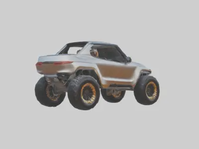 Luxury Electric Offroad Car model Low-poly 3D model