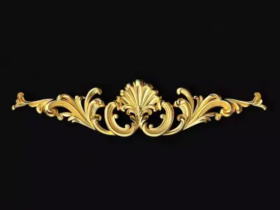 Central decor ornament for furniture 3D model 1010