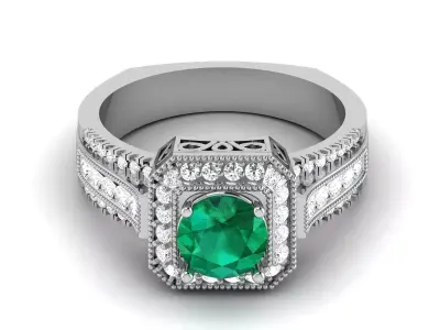 Women Solitaire Ring 3dm stl Render Detail 3D print model