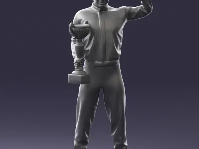 000179 Race Car Driver Champion 0906 3D model