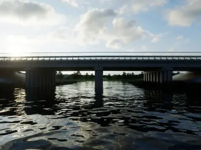 bridge over the river 3D model