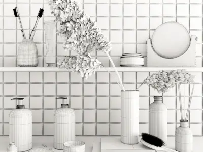 Minimalist bathroon set 3D model