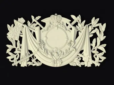 Central decor ornament for furniture 3D model 1049