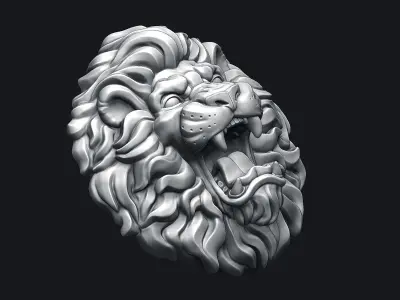 Roaring Lion Head V2 3D print model