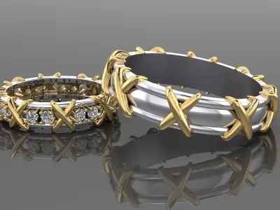Wedding Tiffany Rings 3D print model