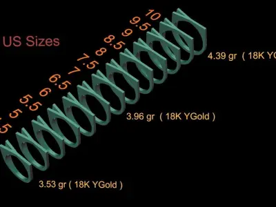 alphabet ring letter Y 3D print model