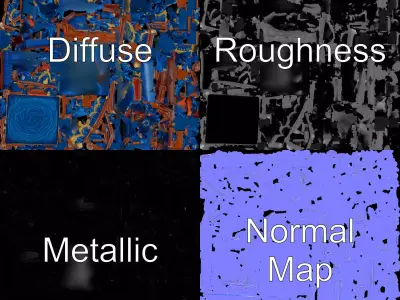 Regal Blue Canopy Bed model pack Low-poly 3D model