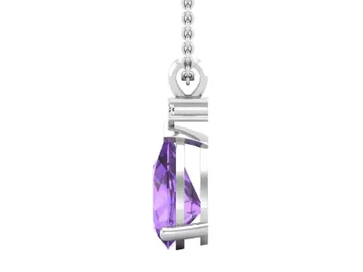 AV 589 Pear and Round Diamond Ladies Pendant 3D print model