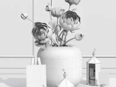 Top Ten Decorative Bouquet Set Collection 3D model