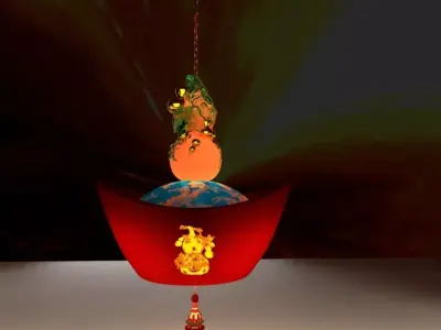 Chinese Red Lantern 3D model 63