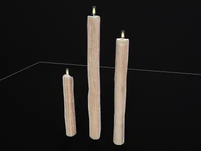 Thin Melted Candles Low-poly 3D model