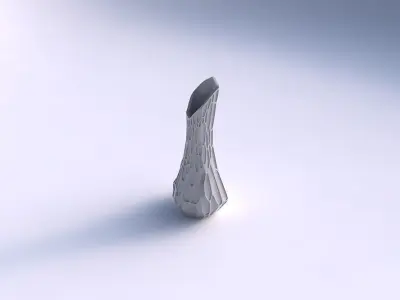 Vase top bent hexagon 2 with organic dents 3D print model