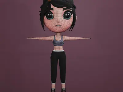 Chibi Character Stylized Low-poly 3D model
