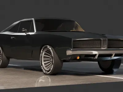 Dodge Charger 1969 Low-poly 3D model
