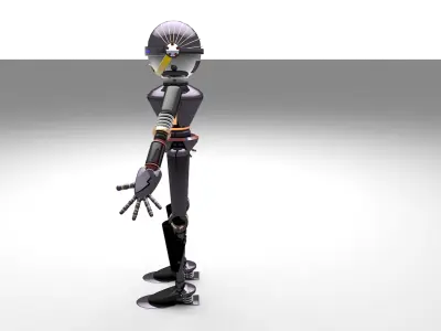 Humanoid low poly robot Free 3D model
