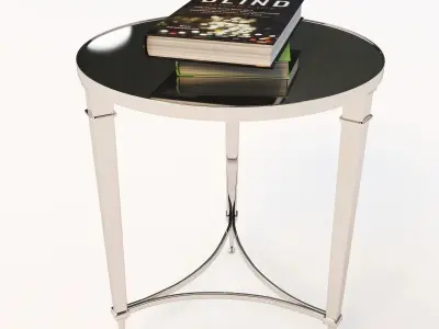 Global Views French Nickel End Table With Books 3D model