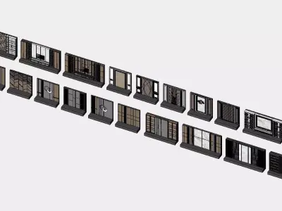 Accent wall Decorative Wall Panels Backdrop Revit Family  3D model