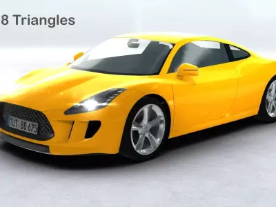 Generic Sports Car Realtime Low-poly 3D model