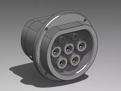Type 2 Mennekes socket outlet 480V 3 phase 63A or 1 phase 70A  3D print model