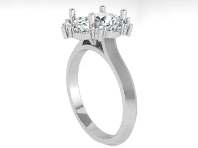 Oval Halo Ring 3970 3D print model